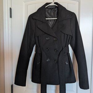 Black  Peacoat by Ambiance Apparel